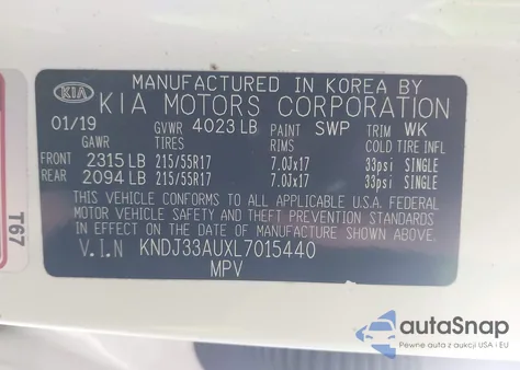 2020 Kia Soul Ex z USA, uszkodzony, nr VIN KNDJ33AUXL7015440